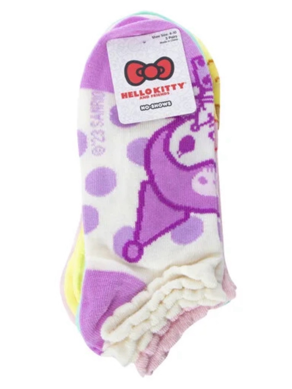 Hello Kitty NWT 5 Pk No Show Socks